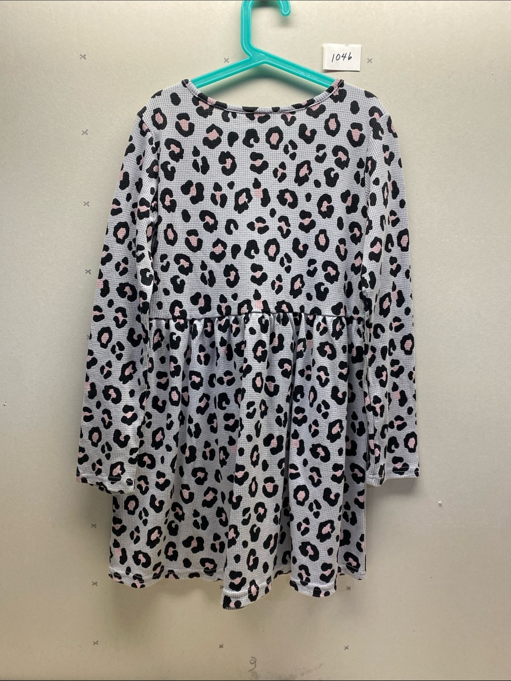 The Children's Place Gray Leopard Print Thermal Long-Sleeve Dress - Picture 4 of 7